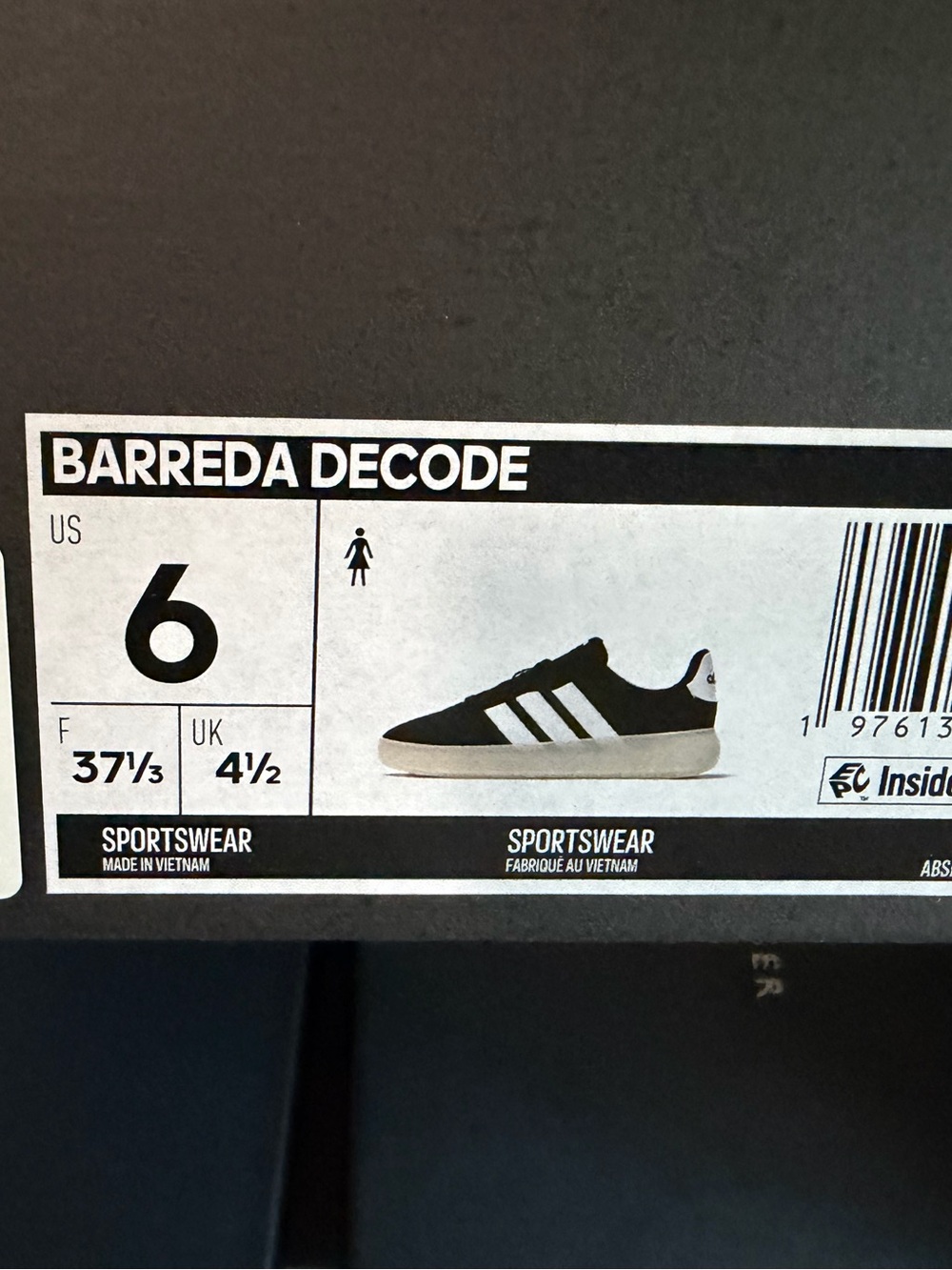 adidas Barreda Decode Black and White Low-Top Sneakers